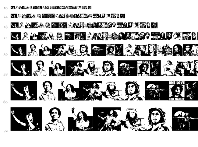 Bob Marley font waterfall
